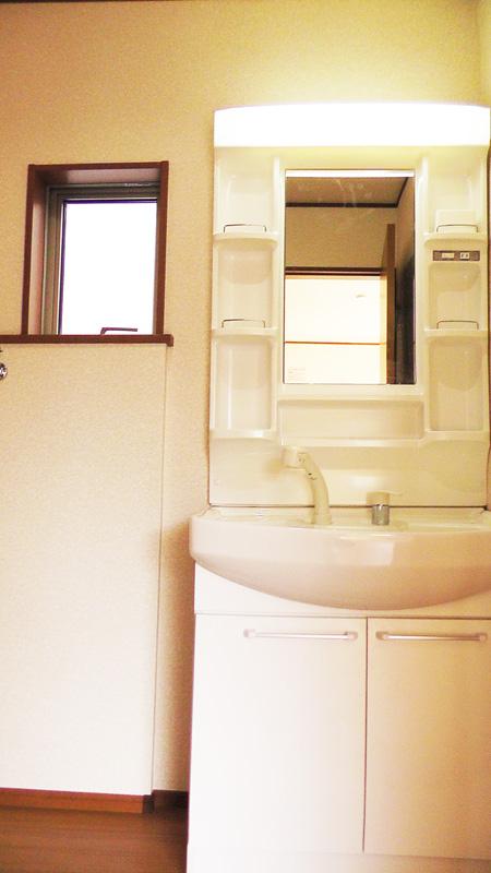 Wash basin, toilet. Shower Dresser