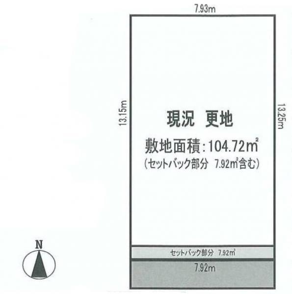 Compartment figure. Land price 16.8 million yen, Land area 104.72 sq m