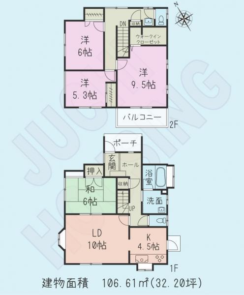 Floor plan. 18,800,000 yen, 4LDK, Land area 216.91 sq m , Building area 106.61 sq m