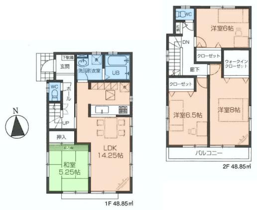 Floor plan. (2), Price 30,900,000 yen, 4LDK, Land area 122.21 sq m , Building area 97.7 sq m