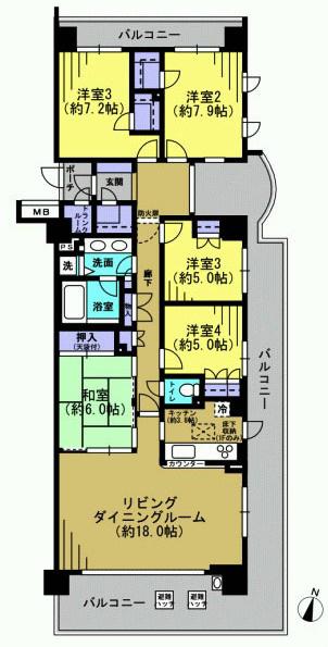 Floor plan. 5LDK, Price 42,800,000 yen, Footprint 120.95 sq m