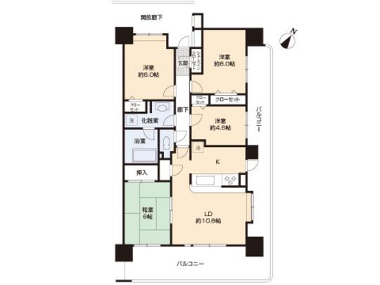 Floor plan. 4LDK, Price 25 million yen, Footprint 81.8 sq m , Balcony area 33.94 sq m floor plan
