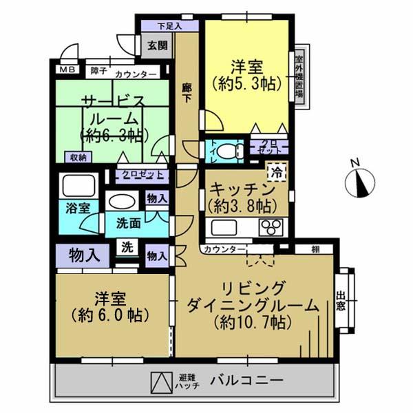 Floor plan. 3LDK, Price 23.5 million yen, Occupied area 74.22 sq m , Balcony area 10.92 sq m 3LDK / 74.22 sq m