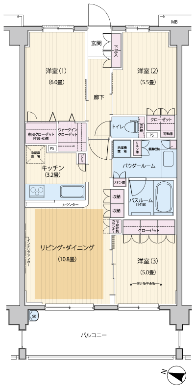 Floor: 3LDK + Wic, the occupied area: 70.56 sq m, Price: 31,200,000 yen, now on sale