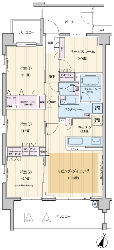 Floor: 3LDK + S, the occupied area: 75.03 sq m, Price: 37,400,000 yen, now on sale