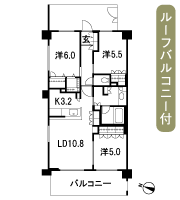 Floor: 3LDK + Wic, the occupied area: 70.56 sq m, Price: 36,800,000 yen, now on sale