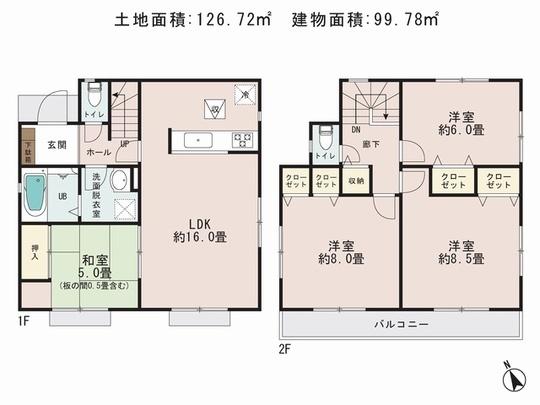 Floor plan. 30,800,000 yen, 4LDK, Land area 126.72 sq m , Priority to the present situation is if it is different from the building area 99.78 sq m drawings