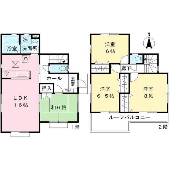 Floor plan. 31,800,000 yen, 4LDK, Land area 189.46 sq m , Building area 99.36 sq m