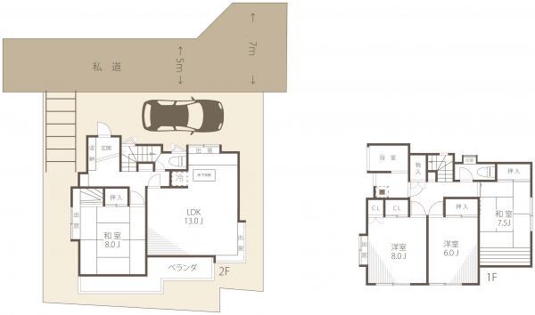 Floor plan. 25,800,000 yen, 4LDK, Land area 142.32 sq m , Building area 104.58 sq m