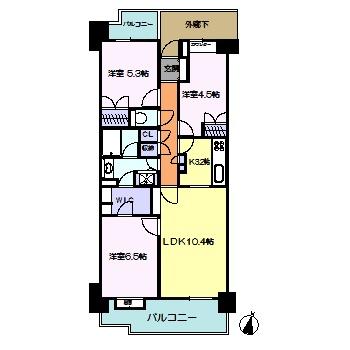 Floor plan. 3LDK + S (storeroom), Price 18,800,000 yen, Occupied area 71.39 sq m , Balcony area 12.07 sq m