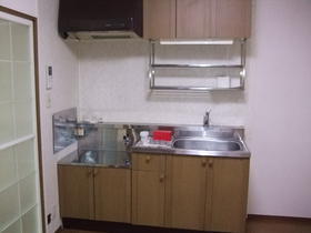 Kitchen. Two-burner gas stove installation Allowed