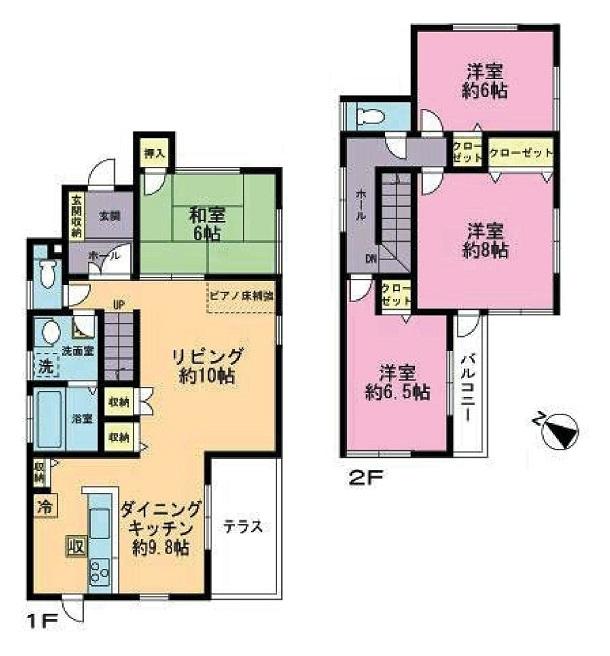 Floor plan. 33,500,000 yen, 4LDK, Land area 172.83 sq m , Building area 107.64 sq m