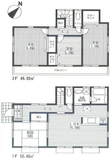 Floor plan. 27,800,000 yen, 4LDK, Land area 145.55 sq m , Building area 105.41 sq m