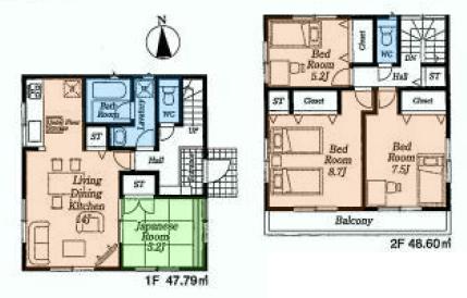 Floor plan. (4), Price 27,800,000 yen, 4LDK, Land area 120.01 sq m , Building area 96.39 sq m