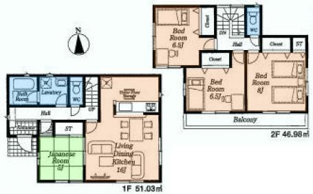 Floor plan. (3), Price 26,800,000 yen, 4LDK, Land area 137.65 sq m , Building area 98.01 sq m