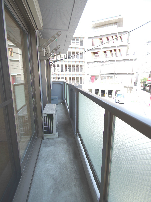 Balcony. It dries also laundry firm!