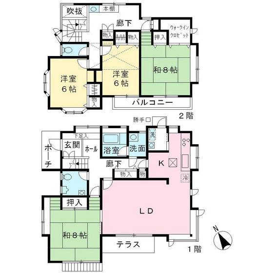 Floor plan. 29,900,000 yen, 4LDK, Land area 214.23 sq m , Building area 134.26 sq m