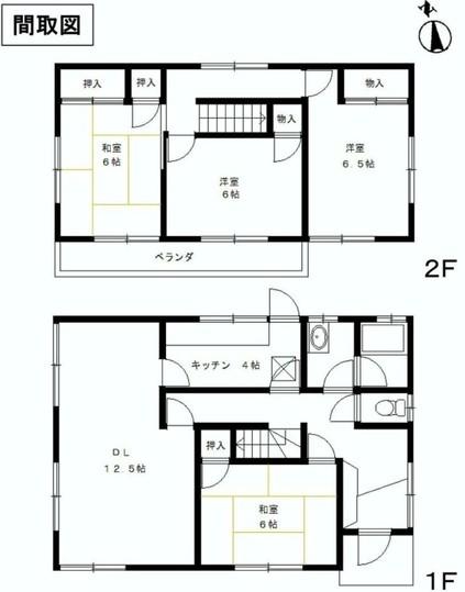 Floor plan. 35,800,000 yen, 4LDK, Land area 204.44 sq m , Building area 97.9 sq m