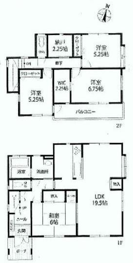 Floor plan. 45 million yen, 4LDK+S, Land area 165.32 sq m , Building area 110.13 sq m