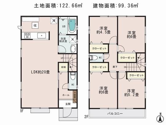 Floor plan. 28.8 million yen, 4LDK, Land area 122.66 sq m , Priority to the present situation is if it is different from the building area 99.36 sq m drawings