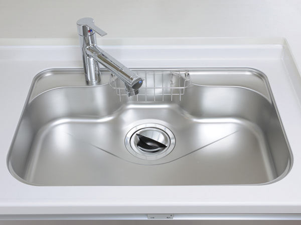 Kitchen.  [Wide sink] Large dish or pot even whole washable wide sink, Quiet specification to keep the I sound water.