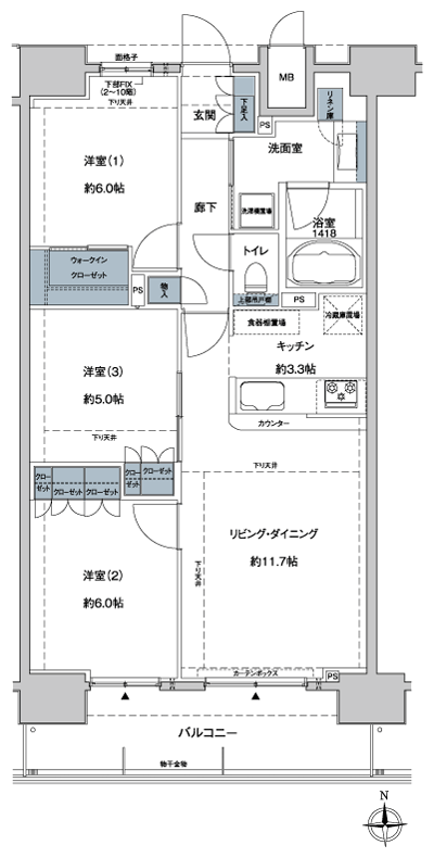Floor: 3LDK + WIC, the occupied area: 71.07 sq m, Price: 34,200,000 yen ・ 35.4 million yen, currently on sale