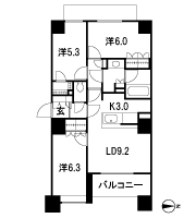 Floor: 3LDK + WIC, the occupied area: 65.57 sq m, Price: 33,300,000 yen, now on sale