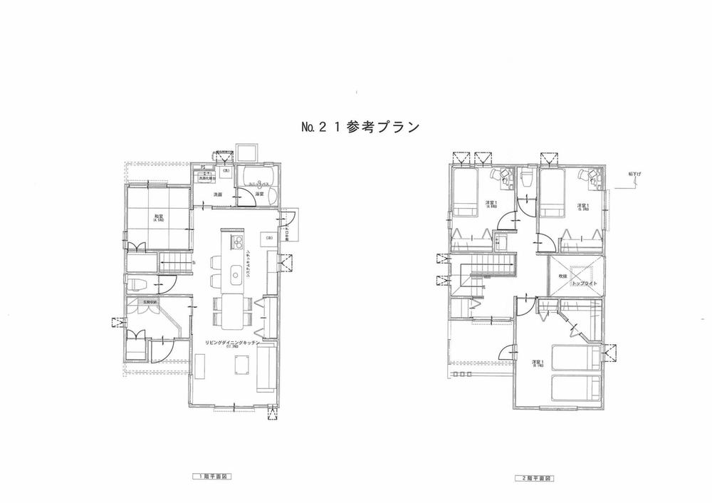 Building plan example (floor plan). Building plan example (No.21) 4LDK, Land price 26,900,000 yen, Land area 115.45 sq m , Building price 19 million yen, Building area 104.33 sq m