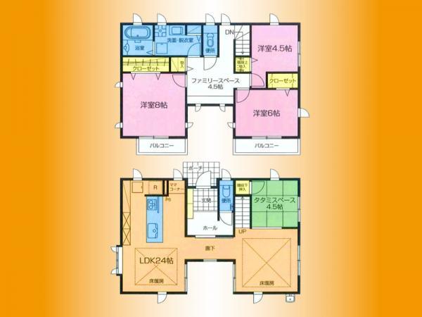 Floor plan. 49,500,000 yen, 4LDK, Land area 219.46 sq m , Building area 118.97 sq m