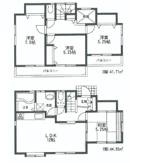 Floor plan. 23,900,000 yen, 4LDK, Land area 120.03 sq m , Building area 86.66 sq m