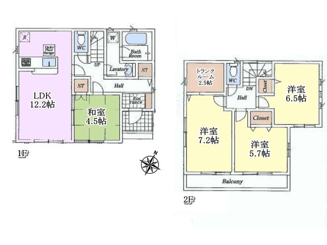 Floor plan. 28.8 million yen, 4LDK, Land area 113.3 sq m , Building area 88.28 sq m Hachioji Naganuma Floorplan