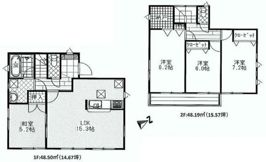 Floor plan. 25,800,000 yen, 4LDK, Land area 132.68 sq m , Building area 96.79 sq m