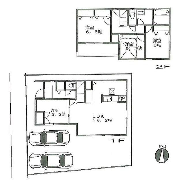 Floor plan. 34,800,000 yen, 4LDK, Land area 120.9 sq m , Building area 99.97 sq m Zenshitsuminami facing 4LDK
