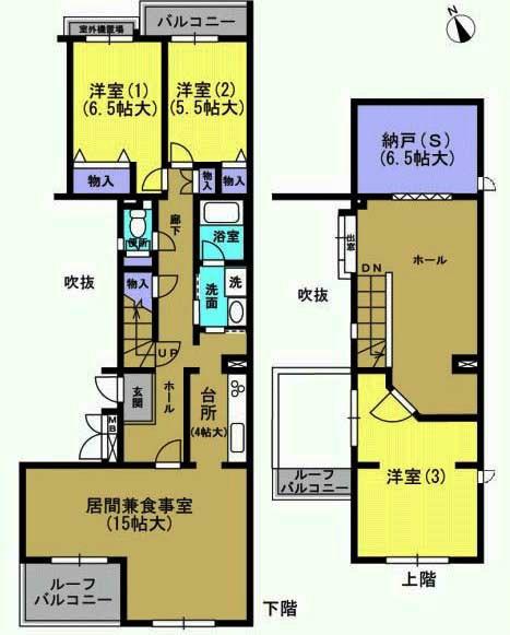 Floor plan. 3LDK+S, Price 30,800,000 yen, Footprint 136.93 sq m , Balcony area 3.78 sq m