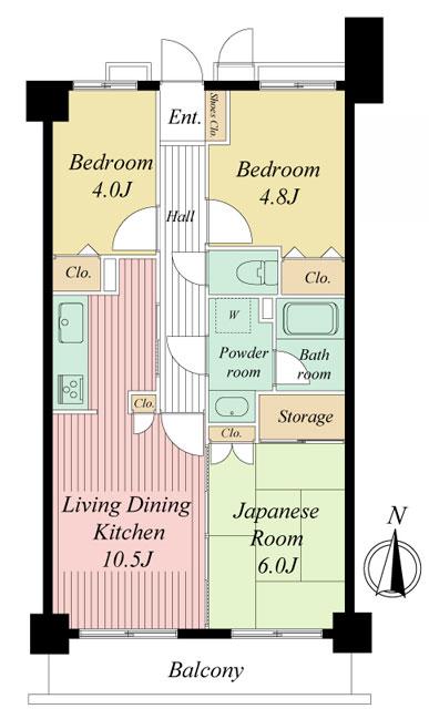 Floor plan. 3LDK, Price 15.8 million yen, Occupied area 58.46 sq m , Balcony area 6.84 sq m