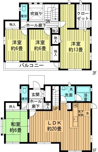 Floor plan. 37,800,000 yen, 4LDK, Land area 241.82 sq m , Building area 124.2 sq m