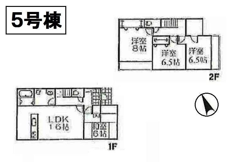 Floor plan. (5 Building), Price 25.6 million yen, 4LDK, Land area 145.46 sq m , Building area 105.99 sq m
