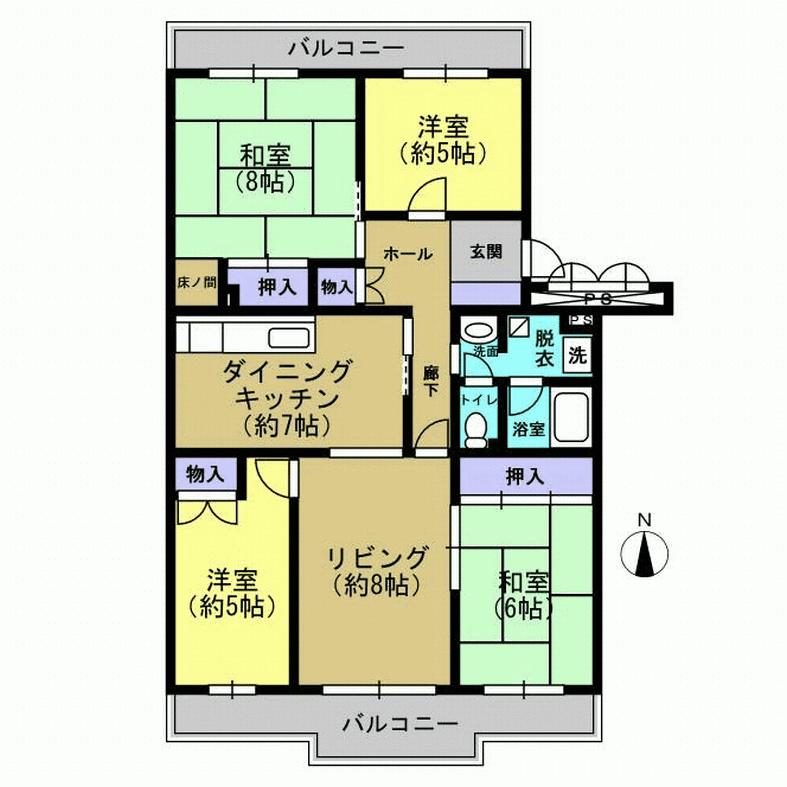 Floor plan. 4LDK, Price 15.8 million yen, Occupied area 94.18 sq m , Balcony area 17.21 sq m