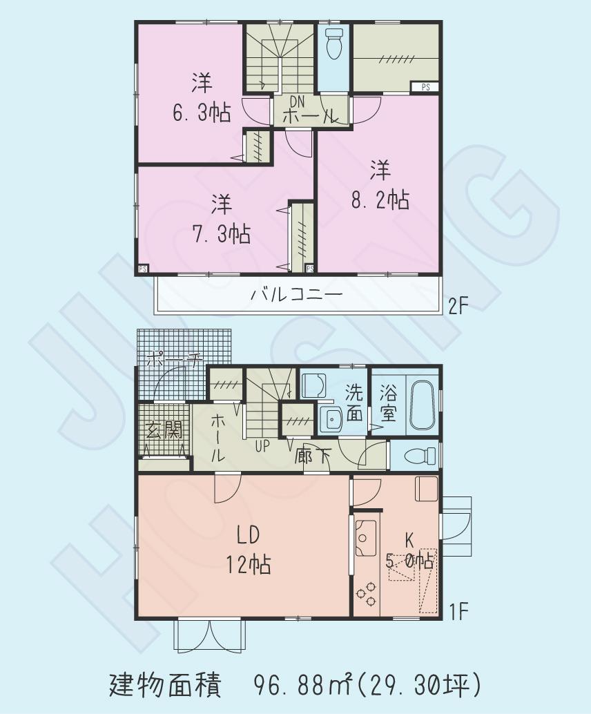 Floor plan. 21,800,000 yen, 3LDK, Land area 165.28 sq m , Building area 96.88 sq m