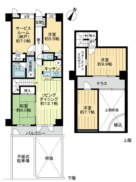 Floor plan. 4LDK + S (storeroom), Price 27,800,000 yen, Footprint 112.13 sq m , Balcony area 7.5 sq m floor plan