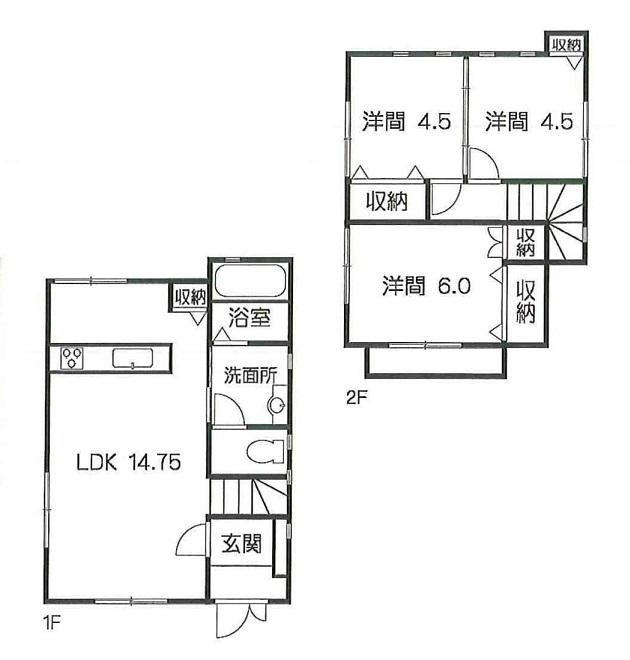 Floor plan. 20.8 million yen, 3LDK, Land area 132.48 sq m , Building area 70 sq m