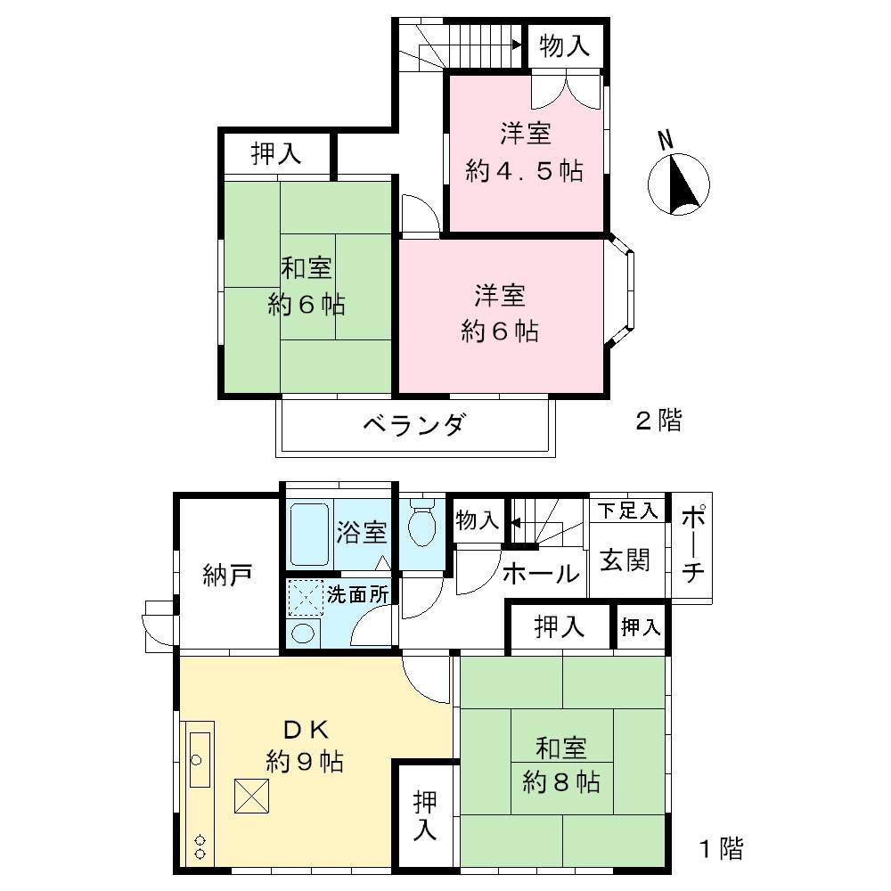 Floor plan. 14.8 million yen, 4DK + S (storeroom), Land area 117.17 sq m , Building area 87.58 sq m