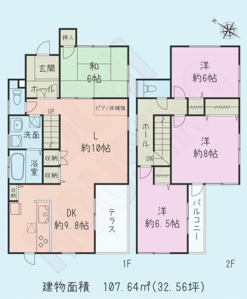 Floor plan. 35,500,000 yen, 4LDK, Land area 172.83 sq m , Building area 107.64 sq m