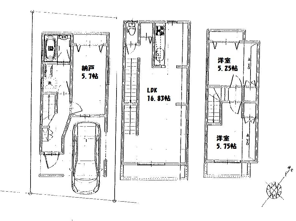 Floor plan. Price 26,800,000 yen, 2LDK+S, Land area 58.71 sq m , Building area 83.3 sq m