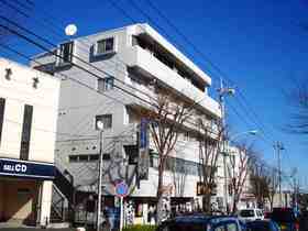 Building appearance. Facing south in sunny