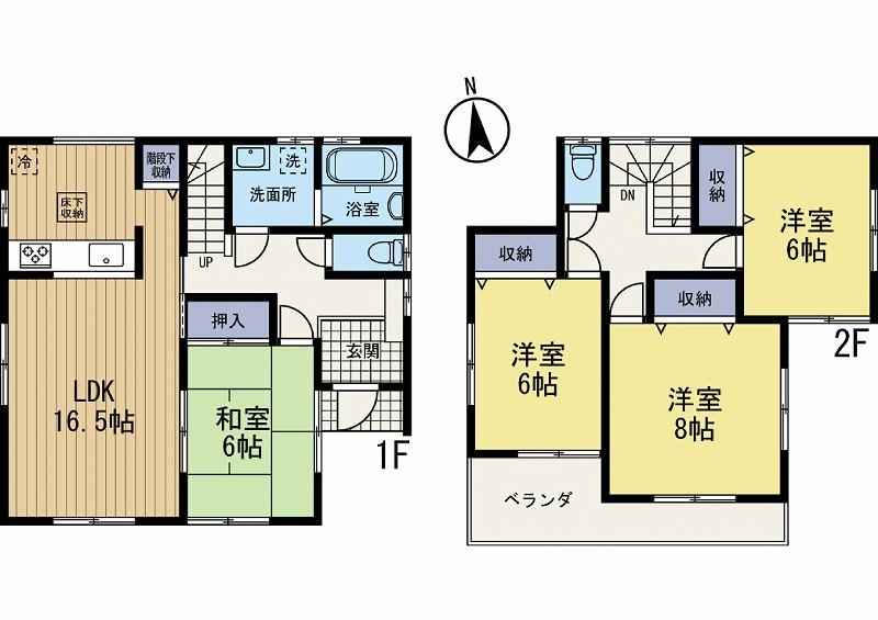 Floor plan. (Building 2), Price 30.5 million yen, 4LDK, Land area 120.01 sq m , Building area 105.58 sq m