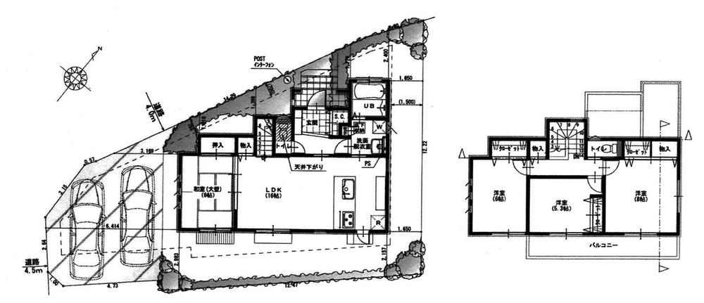 Compartment view + building plan example. Building plan example, Land price 26.5 million yen, Land area 158.48 sq m