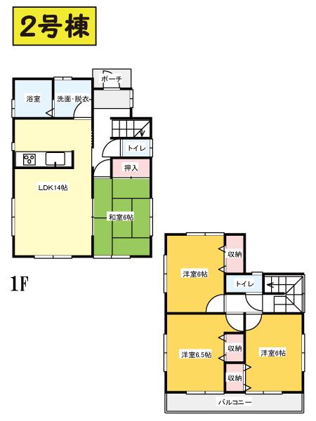Floor plan. (Building 2), Price 23.8 million yen, 4LDK, Land area 126 sq m , Building area 91.08 sq m