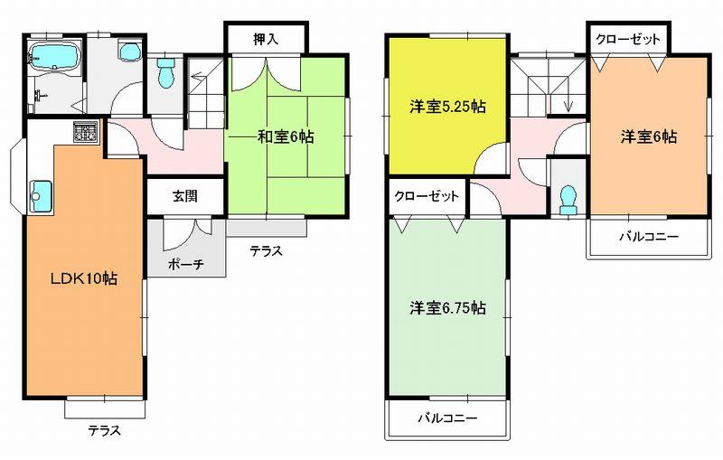 Floor plan. 22,800,000 yen, 4LDK, Land area 98.56 sq m , Building area 78.56 sq m