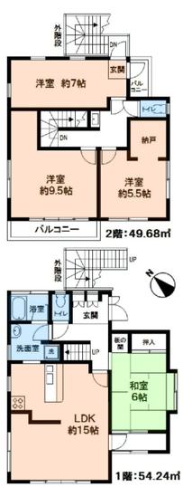 Floor plan. 14.9 million yen, 4LDK, Land area 172.56 sq m , Building area 103.92 sq m